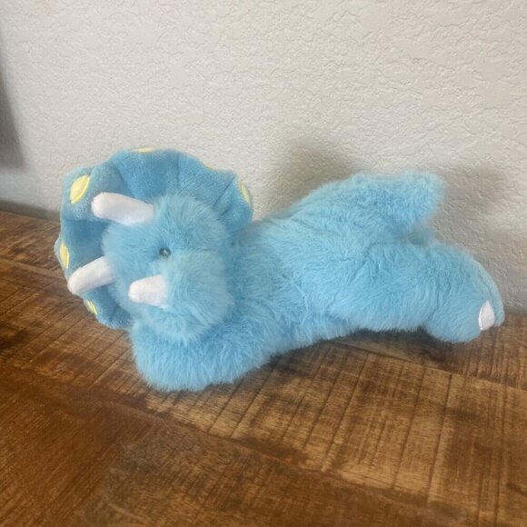 Little Miracles Blue Triceratops Dinosaur Plush 10" Stuffed Toy Lovey Baby - Picture 3 of 9